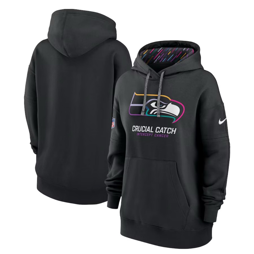 Nike Black Seahawks Crucial Catch Hoodie - Picture 3 of 3